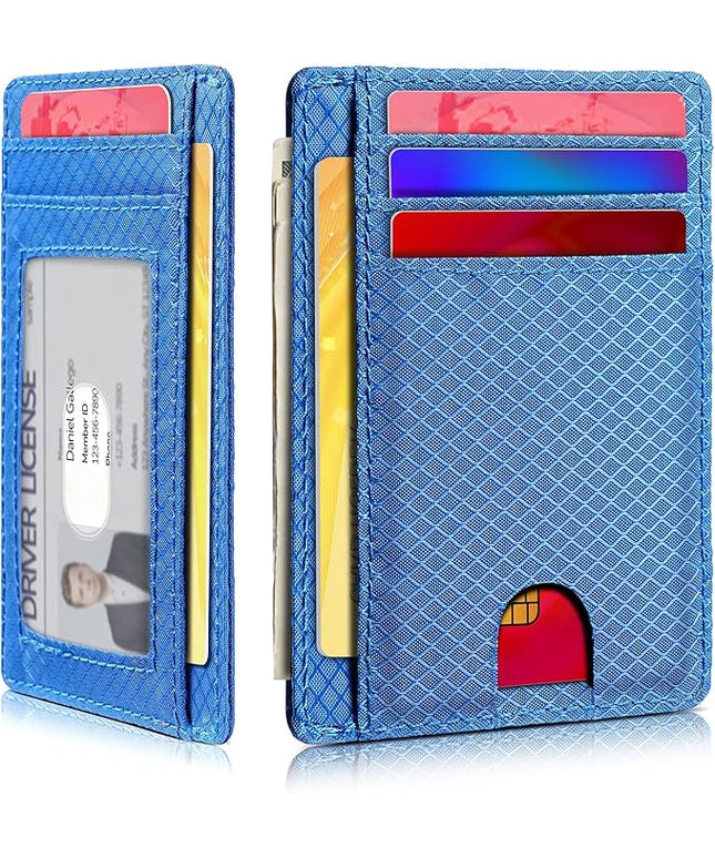 Artpaxy Slim Wallet for Men & Women, Minimalist Front Pocket Card Holder for Travel, RFID Blocking, Water Resistant Nylon Wallet for ID & Cash & Credit Card