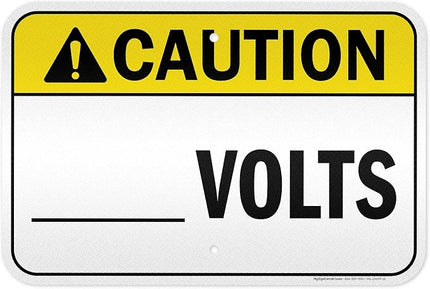 Caution Volts Sign, 12x18 Inches, 3M EGP Reflective .063 Aluminum, Fade Resistant, Made in USA by My Sign Center