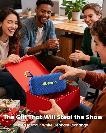 Bluetooth Speaker Stereo 20W Loud Sound: 30H Playtime, IPX5 Water Resistant, Portable Wireless Speakers, Powerful Bass, Lightshow, Birthday Gifts for Men/Adults/Teens, Beach Vacation Essentials, Blue