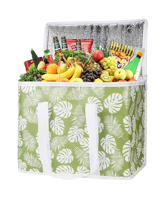 CIVJET 1-Pack Insulated Reusable Grocery Shopping Bags, X-Large Insulated Food/Pizza Delivery Bag for Delivery Drivers, Commercial Food Warmers, Tote Cooler/Thermal Bags
