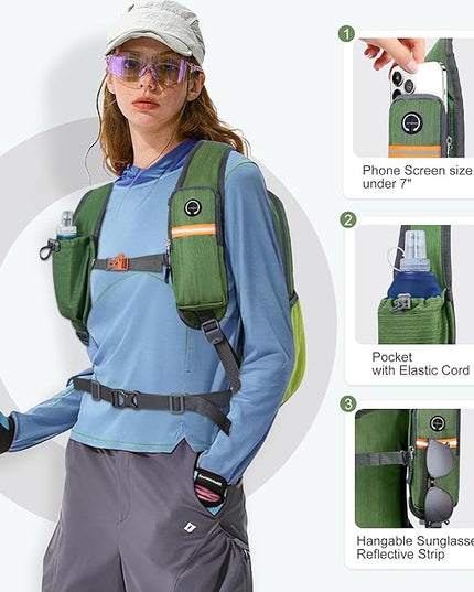 FIORETTO 20L Hiking Backpack for Women Men Mini Packable Backpack Lightweight Small Daypack for Camping Travel Outdoor, Green
