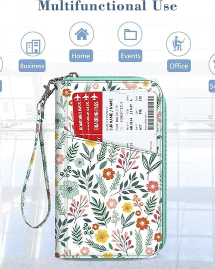 Fintie Family Passport Holder Wallet, RFID Blocking Travel Document Organizer Clutch Bag Credit Cards Case Cover for Women Men