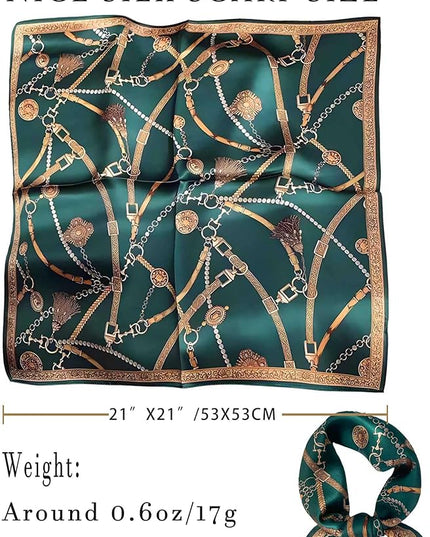 100% Mulberry Silk Scarf for Women Hair Lightweight Square Neckerchief Wrap For Head Scarves 21"