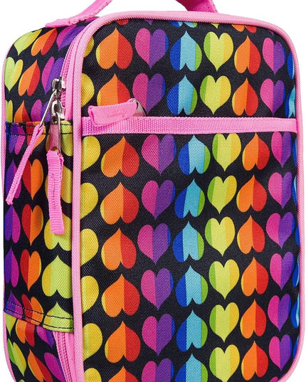 Wildkin ECO rPET Insulated Original Lunch Bag – Durable, Stylish, Ideal for School & Travel - Rainbow Hearts