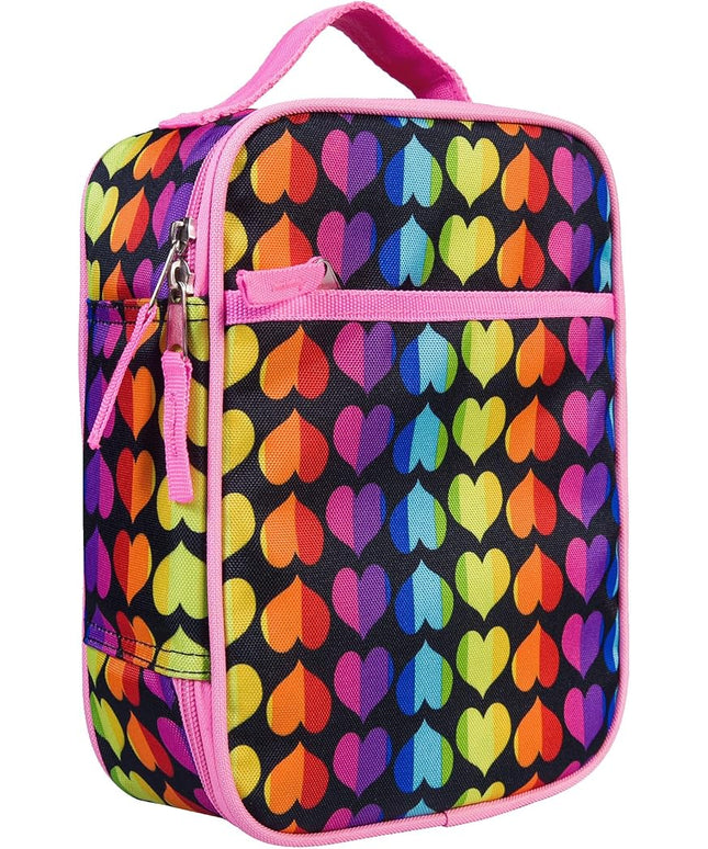 Wildkin ECO rPET Insulated Original Lunch Bag – Durable, Stylish, Ideal for School & Travel - Rainbow Hearts