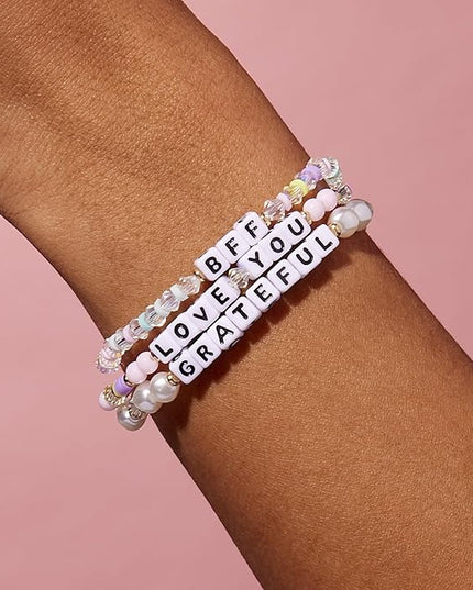 Little Words Project Mother's Day Gifts, The Original Word Bracelet, Made with Colorful Beads and Plated Brass Hardware, Handcrafted Design & Positive Message