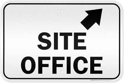 Site Office Up Right Arrow Sign, 12x18 Inches, 3M EGP Reflective .063 Aluminum, Fade Resistant, Made in USA by My Sign Center