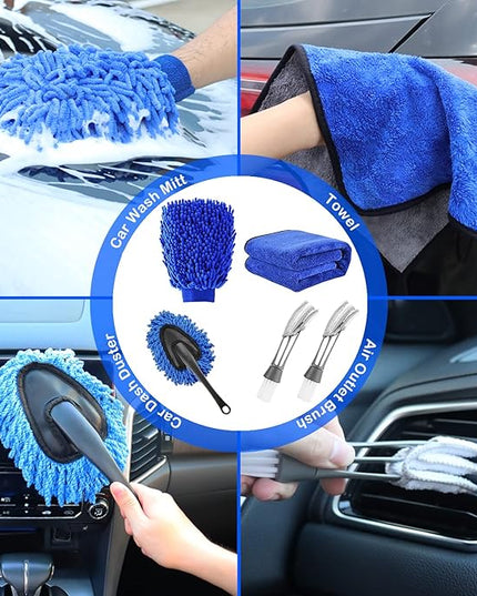 26Pcs Car Detailing Brush Set, Car Detailing Kit, Car Detailing Brushes, Car Cleaning Kit, Car Windshield Cleaning Tool, Professional Car Care kit - Car Wash Brush kit for Interior Exterior Wheels