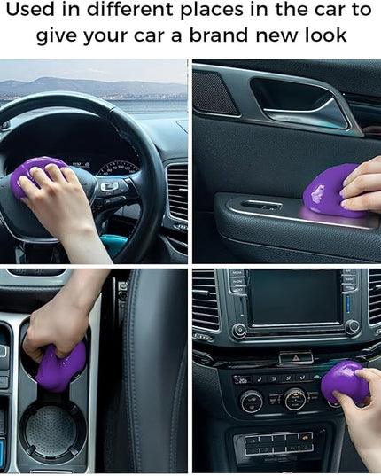 ColorCoral Cleaning Gel for Car Universal Gel Cleaner Auto Detailing Car Vent Keyboard Cleaning Putty Car Interior Cleaner Dashboard Dust Remover Putty Auto Duster Cleaning Kit 160G - Purple