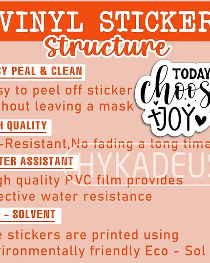 (3Pcs) Today I Choose Joy Sticker Decals Positive Inspirational Motivational Sticker Uplifting Christian Faith Verse Stickers, Waterproof Vinyl Decal for Book Laptop Tumbler Water Bottle, 3" x 2.9"