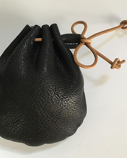 Fantastic Workmanship Genuine Leather Drawstring Coin Purse