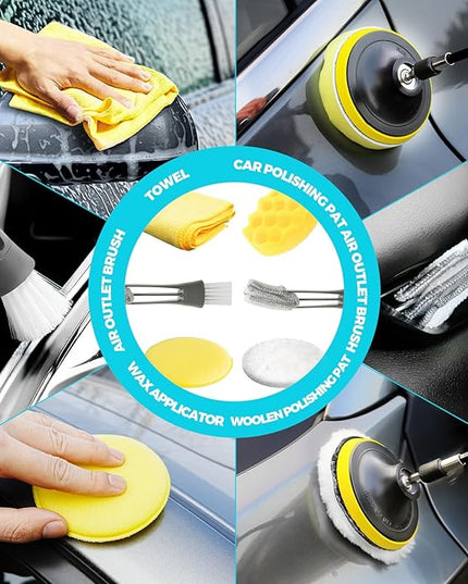 30Pcs Car Detailing Kit, Car Detailing Brush Set, Car Wash Cleaning Kit, Car Dusters Extendable Handle Cleaning Exterior, Car Cleaning Gel, Car Cleaning Tools Kit for Interior, Exterior, Wheels