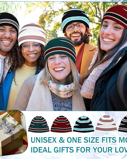 Yahenda 50 Pcs Winter Beanies Bulk for Men Women, Knitted Beanie Hats Cuffed Skull Cap Unisex