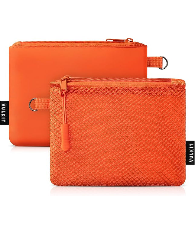 VULKIT Small Zip Wallet 2 Packs Coin Pouch Mini Travel Bag Multifunctional Pouch Change Holder