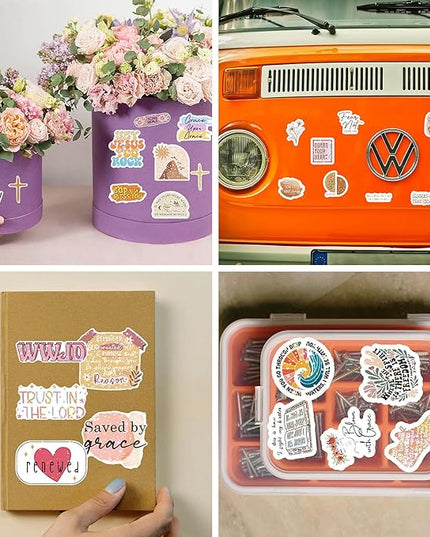 225 PCS Christian Bible Verse Stickers – Inspirational Journaling & Study Stickers for Water Bottles, Laptops, Notebooks & Scrapbooking – Waterproof