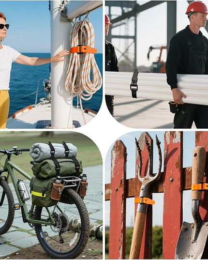 2 Pack Lashing Straps with Buckles,Adjustable Utility Tension Straps,Simple Tie-Downs Straps for Securing Bike Moto Luggage,Garden Hoses,Skis,Wires and Cables,Black,22"