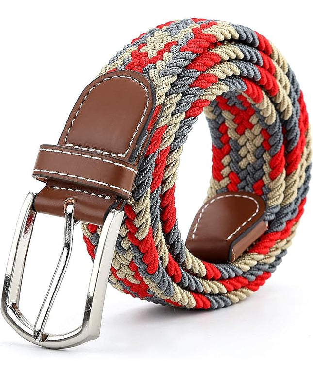 Braided Canvas Woven Elastic Stretch Belts for Men/Women/Junior with Multicolored