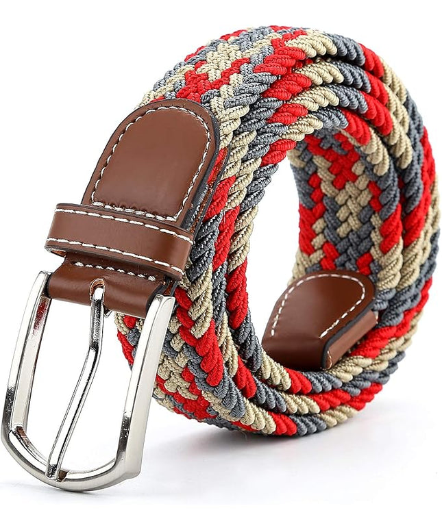 Braided Canvas Woven Elastic Stretch Belts for Men/Women/Junior with Multicolored