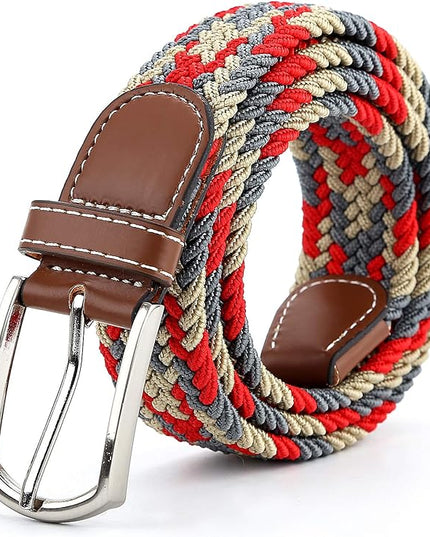 Braided Canvas Woven Elastic Stretch Belts for Men/Women/Junior with Multicolored