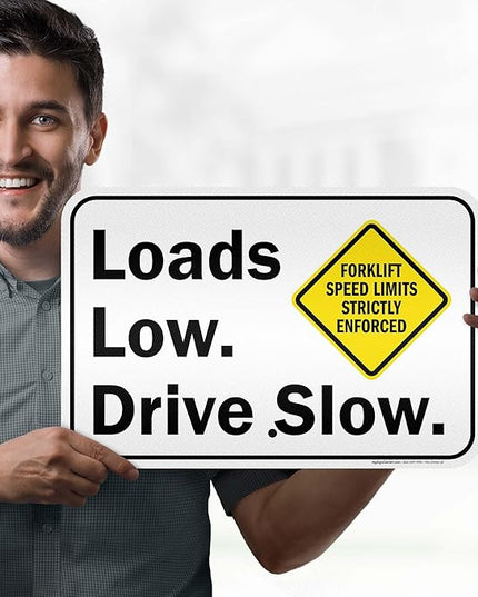 Loads Low Drive Slow Sign, 12x18 Inches, 3M EGP Reflective .063 Aluminum, Fade Resistant, Made in USA by My Sign Center