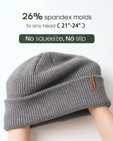 FURTALK Fisherman Beanie for Men Women 2 Styles Cuffless or Cuffed Knitted Unisex Winter Hat Outdoor All-Day Warmth
