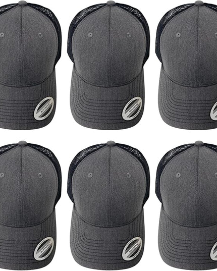 Classic Solid Dark Gray Mesh Trucker Hat - Adjustable Snapback Cap for Men & Women - Casual & Sporty Style