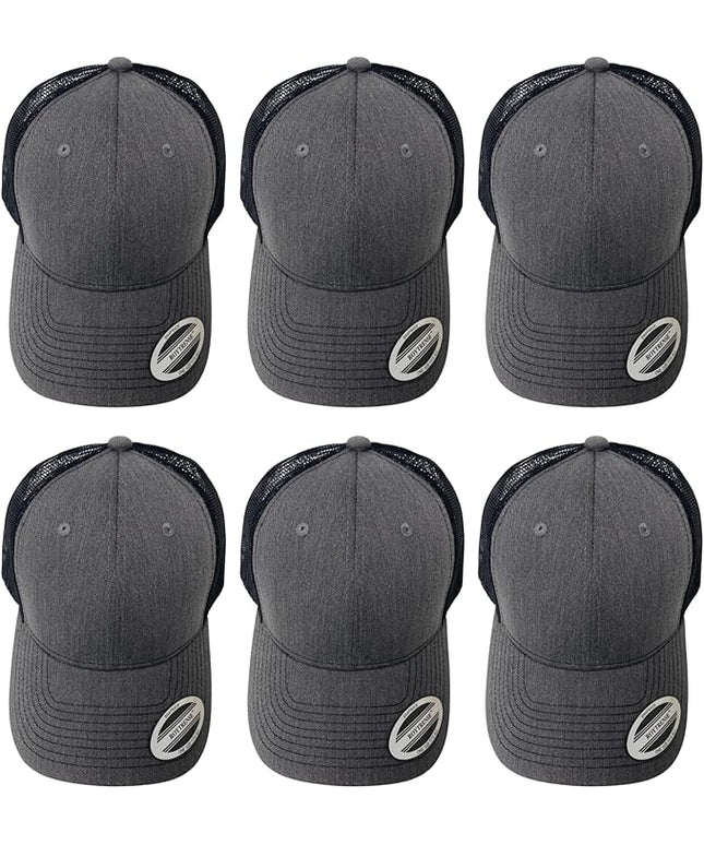 Classic Solid Dark Gray Mesh Trucker Hat - Adjustable Snapback Cap for Men & Women - Casual & Sporty Style