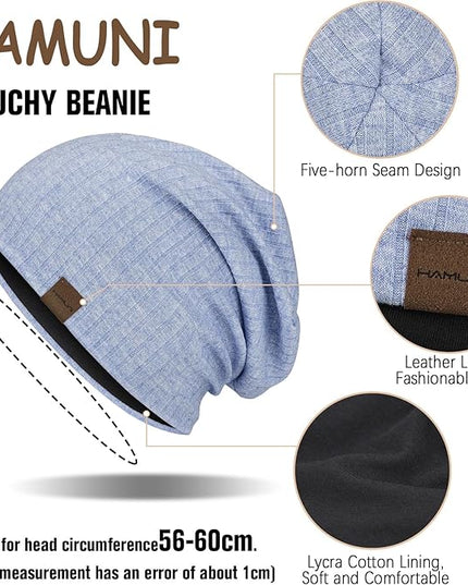 Slouchy Beanie for Men Women Soft Lightweight Running Beanie Hat Chemo Cap Skull Cap