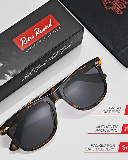 Retro Rewind Polarized Sunglasses for Men and Women - UV Protection Classic Sun Glasses