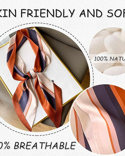 Dailyacc Hair Scarf for Women Fashion Silky Satin Headscarf Wrap Breathable Lightweight Neck Scarves For Handbag