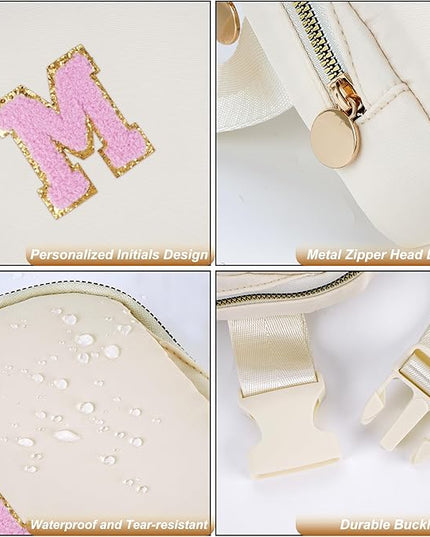 Uygafly Valentines Day Gifts for Grandkids - Teen Girls Mom Gifts Mothers Day Gifts for Mom,Initial Fanny Pack Crossbody Bag Birthday Gift Travel Bags Essentials,Gift for 7-16 Year Old Girls | Cream,M