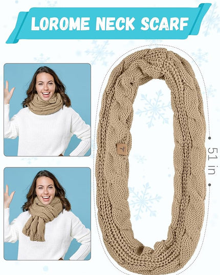 Winter Beanie Hat Scarf Gloves, Warm Fleece Knit Hats Touch Screen Gloves Neck Scarf Set Winter Gifts for Unisex Adult