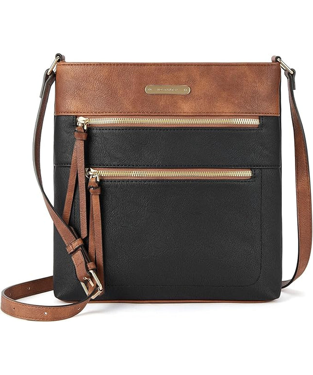 BOSTANTEN Crossbody Purses for Women Medium Shoulder Bag Quilted Handbags with Zipper Pocket
