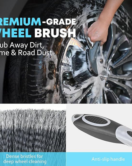 Car Cleaning kit, Car Interior Detailing kit with 10000pa Car Vacuum Cleaner, Wheel Brush, Windshield Cleaner Tool, Microfiber Towel, Wash Mitt, Interior and Exterior Car Wash kit with Bag