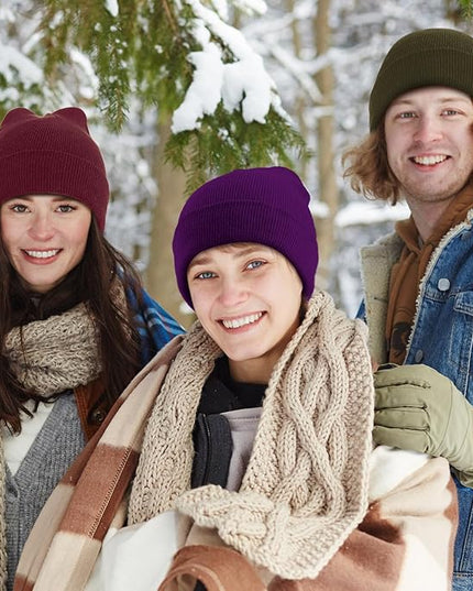 Winter Beanie Hats Bulk for Men Women Beanie Cap for Donation Cozy Knitted Cuffed Skull Cap Gift Soft Ski Hat