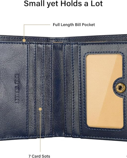 Lavemi Ultra Thin Small Compact Leather Womens Girls Wallets RFID Blocking Credit Card Holder for Women