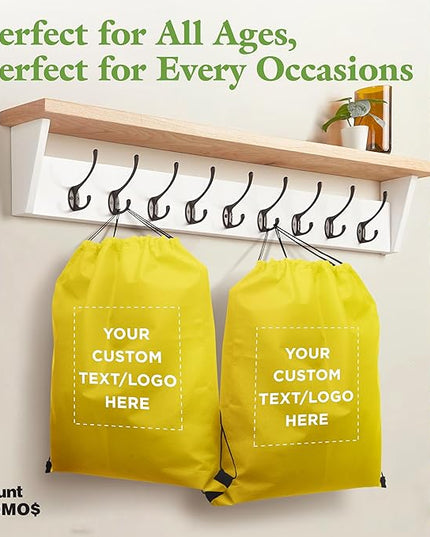 DISCOUNT PROMOS Custom Non-Woven Drawstring Backpacks Set of 10/50/100, Personalized Bulk Pack