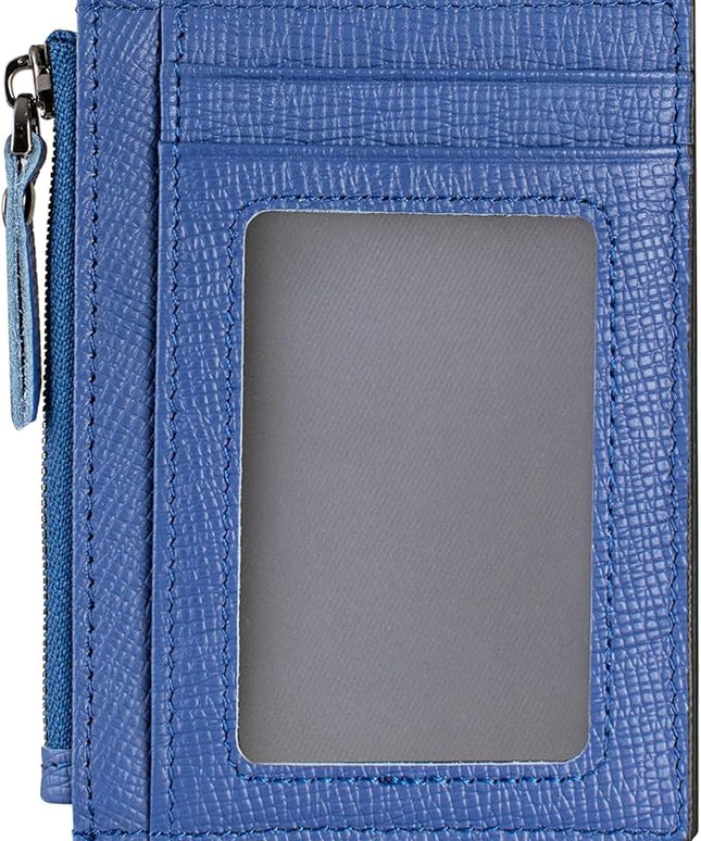 ilovever Slim Wallet for Women Small Leather RFID Blocking Credit Card Holder Minimalist Wallet with Coin Purses & Pouches,Blue