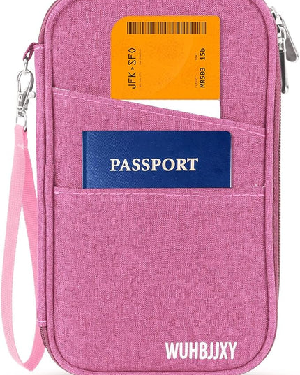 Premium Travel Passport Holder,Family Passport holder Travel Document Organizer,Secure &Stylish Companion For your Family (pink)