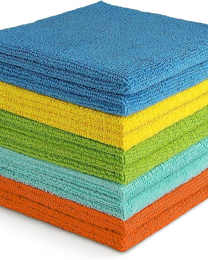 AIDEA Microfiber Cleaning Cloth, 10PK, Soft Absorbent Rags, Microfiber Towels for Cars, Kitchen Towels, Dusting Cloth for Home, Window, Cleaning Supplies, 12"×12"