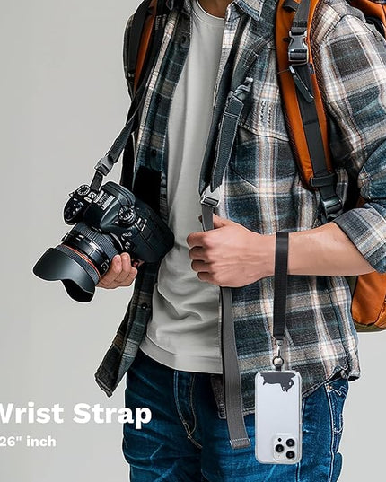 Anti-Theft Phone Strap, Adjustable Crossbody & Wrist Lanyard, Universal Tether Tab (2-Pack) for Secure Hands