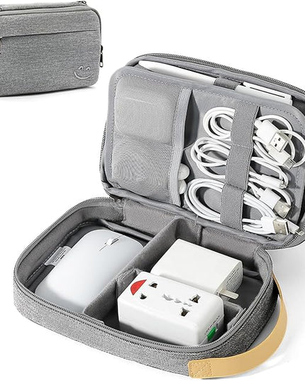 Travelkin Travel Electronic Cord Organizer Travel Case, Travel Cable Organizer Bag For Charger, Phone, Sd Card, Sim Card, Earphone, Usb Drives(Grey)