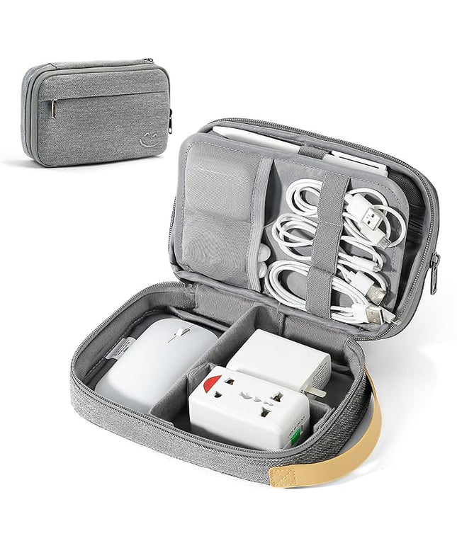 Travelkin Travel Electronic Cord Organizer Travel Case, Travel Cable Organizer Bag For Charger, Phone, Sd Card, Sim Card, Earphone, Usb Drives(Grey)