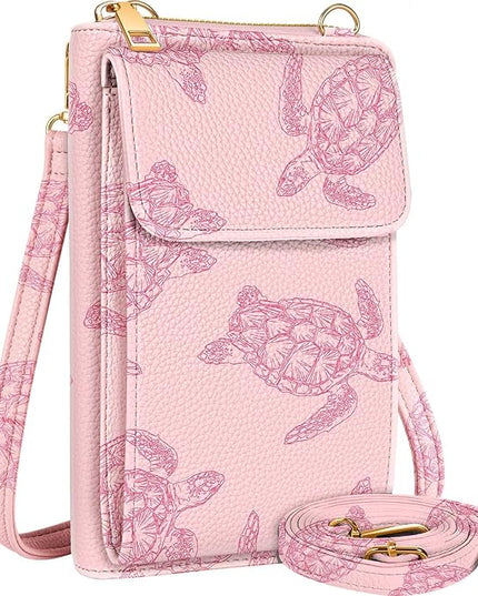 Cute Small Crossbody Purse Cell Phone Bags for Women - Leather Cellphone Wallet Purse with Shoulder Strap