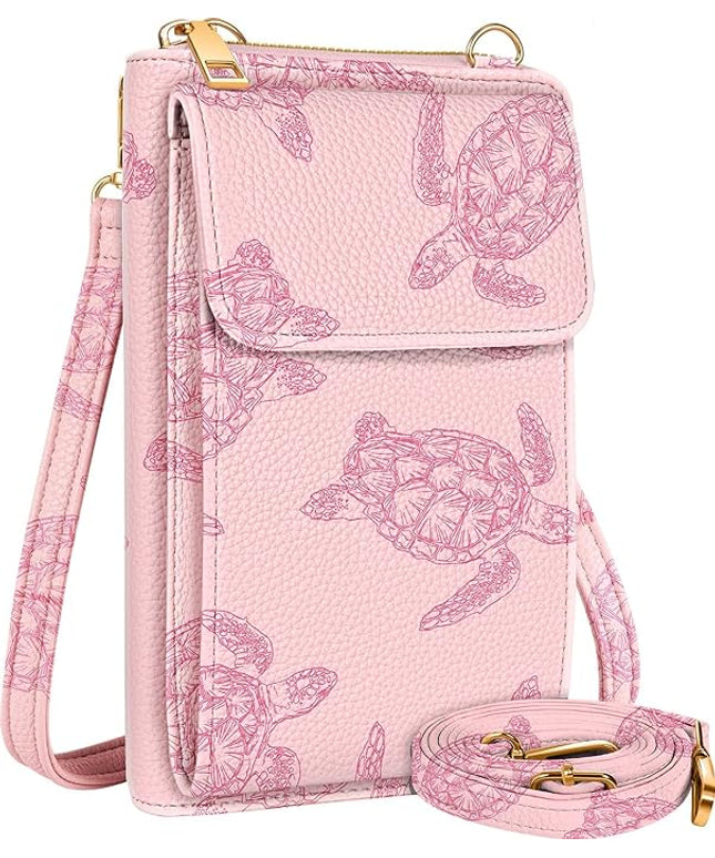 Cute Small Crossbody Purse Cell Phone Bags for Women - Leather Cellphone Wallet Purse with Shoulder Strap