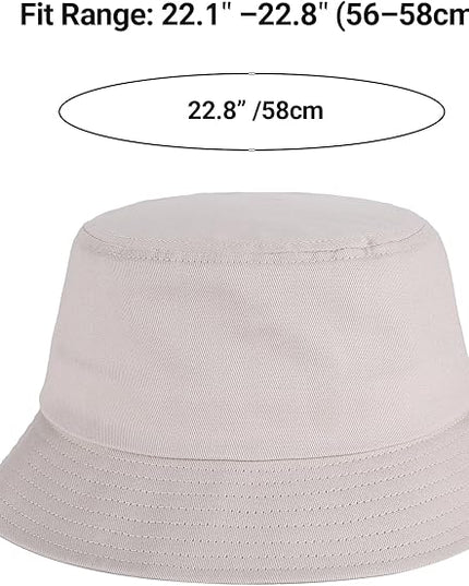 Umeepar Unisex Cotton Packable Bucket Hat Sun Hat Plain Colors for Men Women