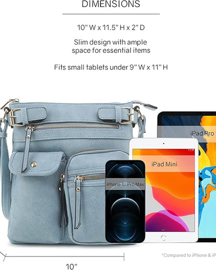 SG SUGU Katie Lightweight Medium Crossbody Bag Shoulder Bag with Multi Pocket for Women