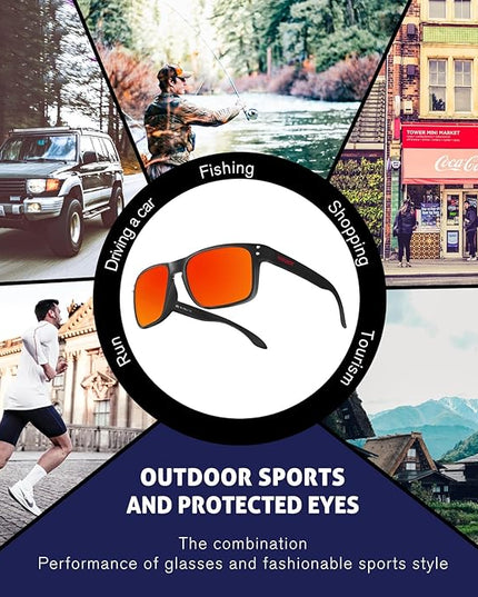 KUGUAOK Polarized Square Sunglasses For Men and Women Matte Finish Sun Glasses UV Protection Glasses