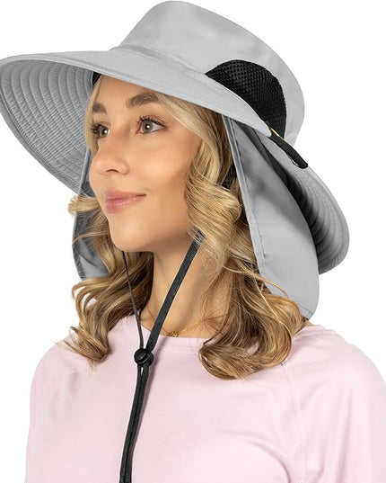 SUN CUBE Wide Brim Sun Hat Men Women, Fishing Hats Sun UV Protection, Mens Hiking Bucket Hat Safari Beach Boonie, UPF 50+
