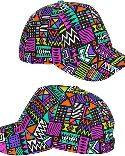 African Ethnic Tribal Style Baseball Cap for Men Women, Fashion Adjustable African Hat Casual Trucker Hats Sun Caps
